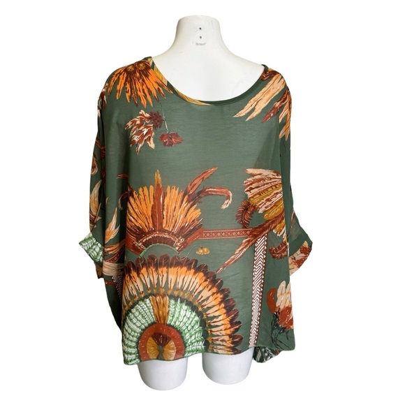 Poncho Kimono One Size Casual Short Sleeve Blouse Loose Round Collar - Picture 5 of 11